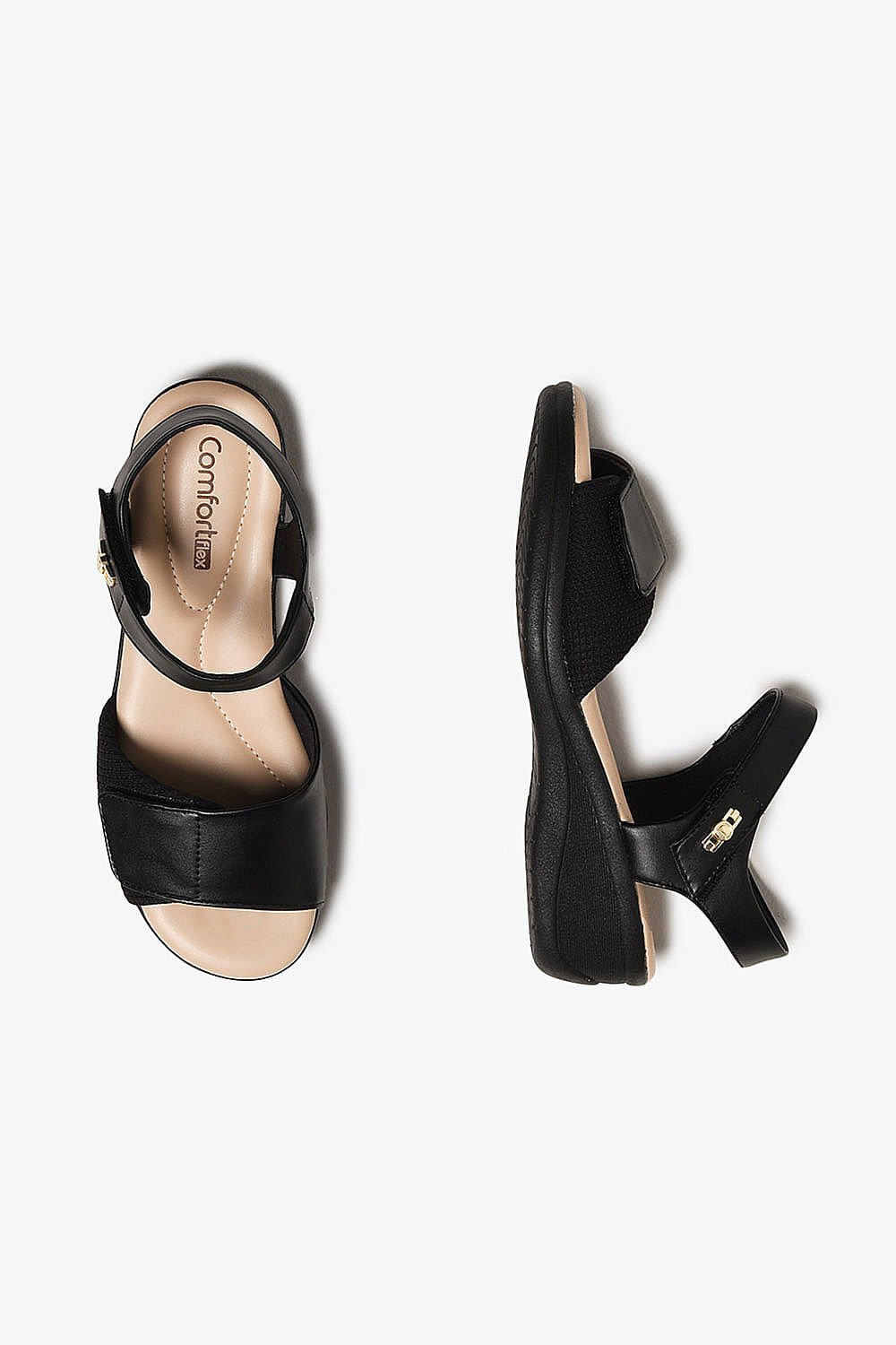 Sandália Feminina Anabela Comfortflex Grizelda Preto 3