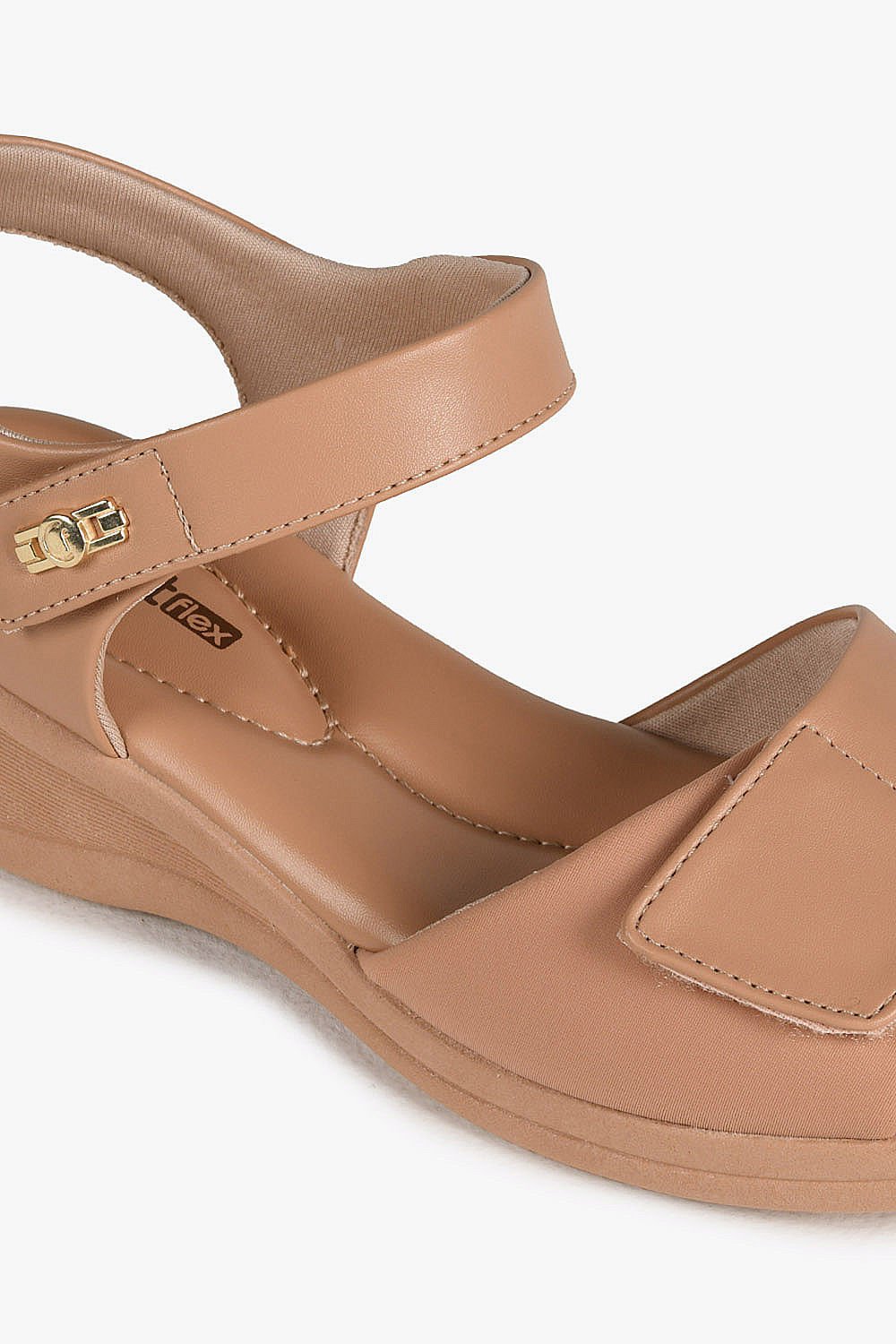 Sandália Feminina Anabela Comfortflex Grizelda Bege 2