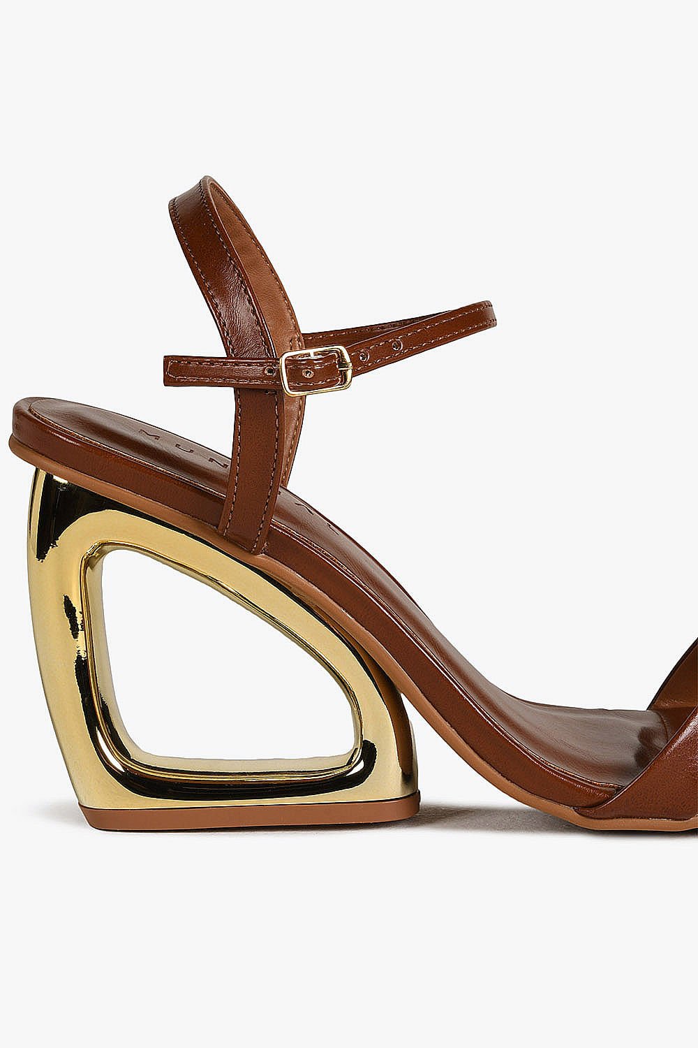 Sandália Feminina Salto Alto Mundial Mirella Marrom 2