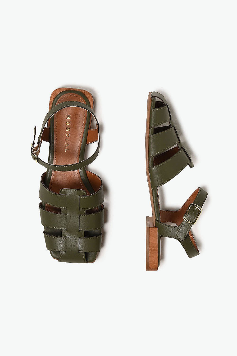 Sandália Feminina Rasteira Mundial Isis Verde 3