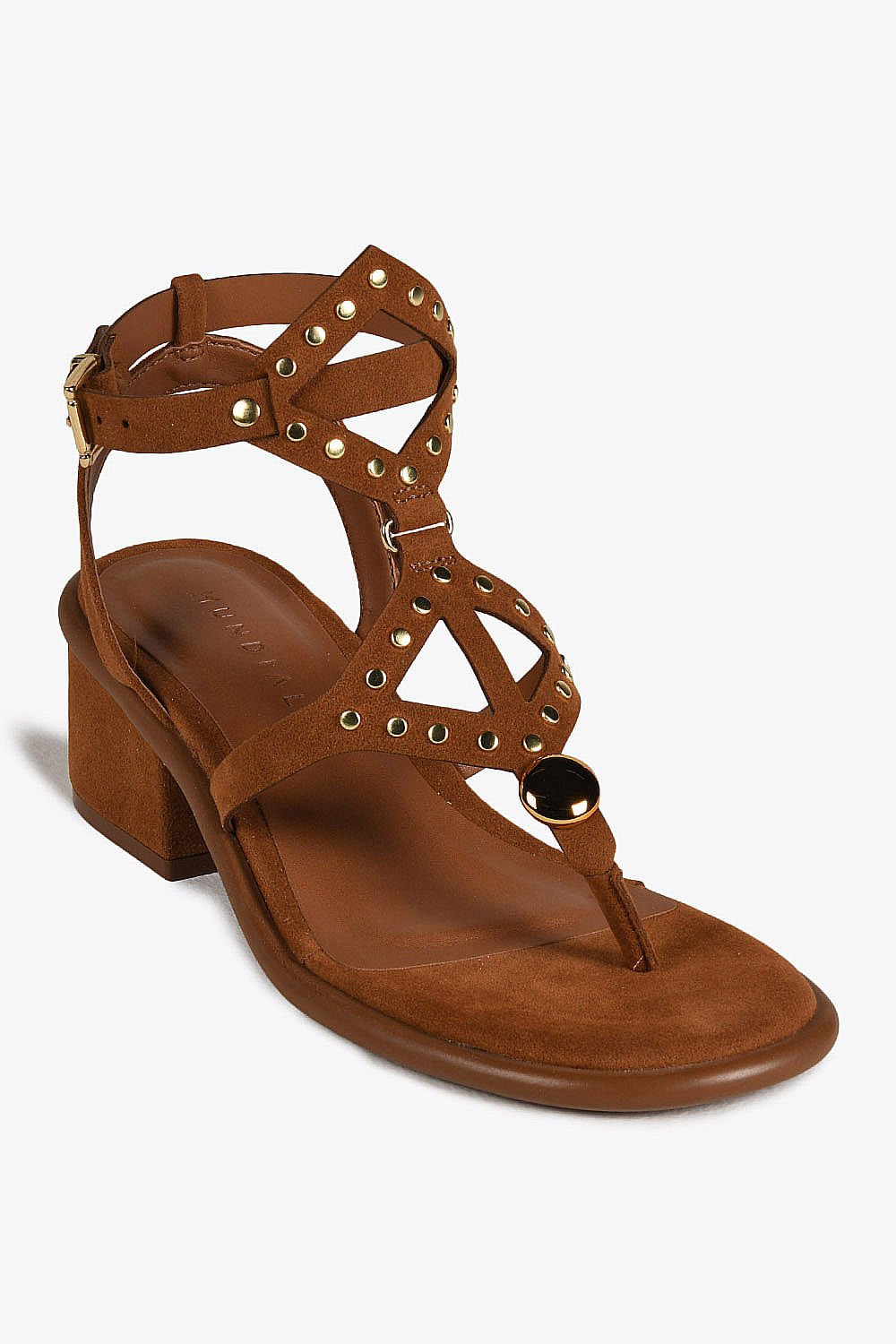 Sandália Feminina salto Médio Mundial Carine Marrom 4