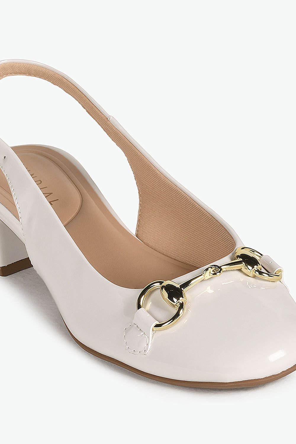 Sapato Feminino Slingback Salto Médio Mundial Katarina Branco 2