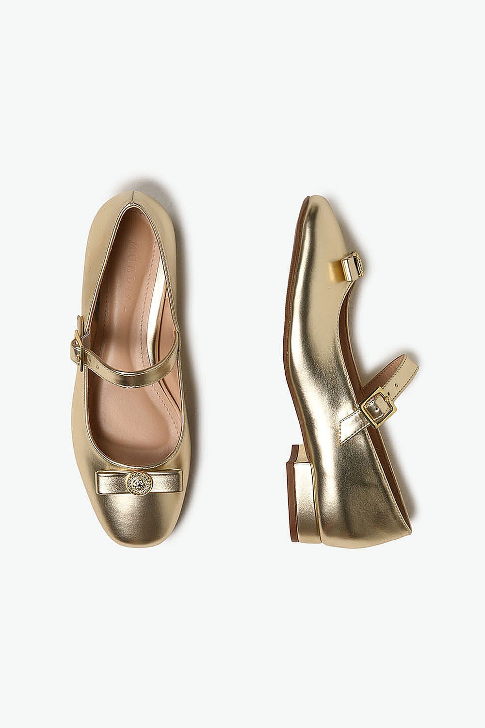 Sapato Feminino De Boneca Mundial Axia Dourado 3