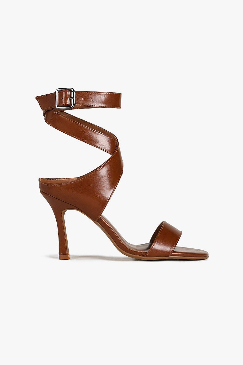 Sandália Feminina Salto Alto Mundial Cryslaine Marrom 1