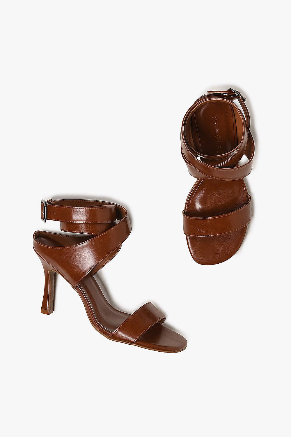 Sandália Feminina Salto Alto Mundial Cryslaine Marrom 3