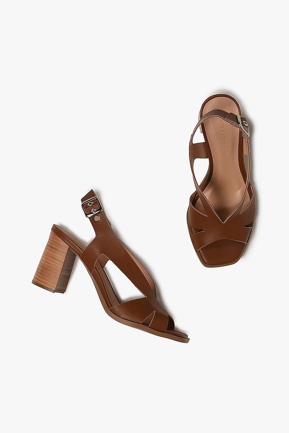 Sandália Feminina Salto Alto Mundial Kely Marrom 3