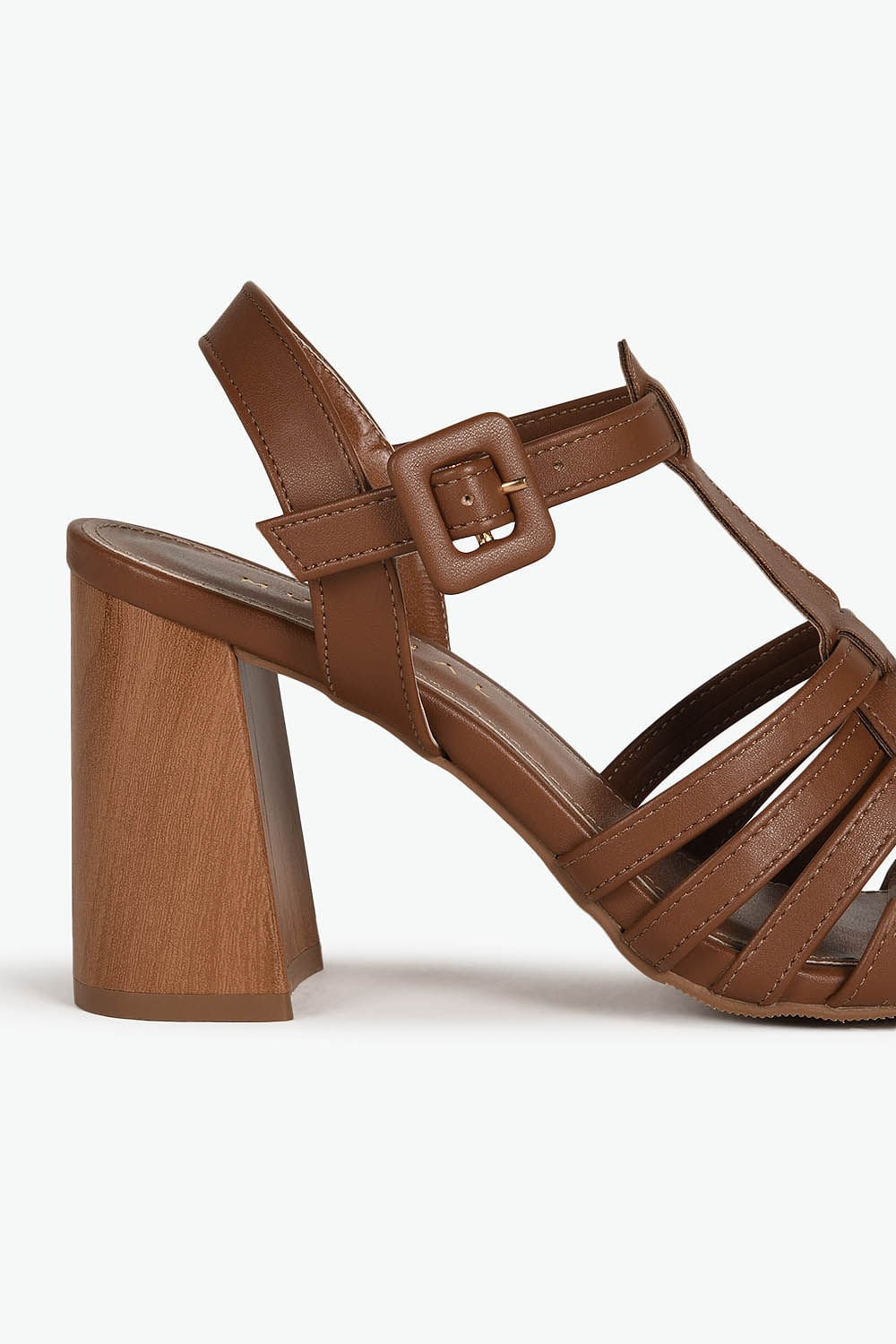 Sandália Feminina Salto Alto Mundial Helena Marrom 2