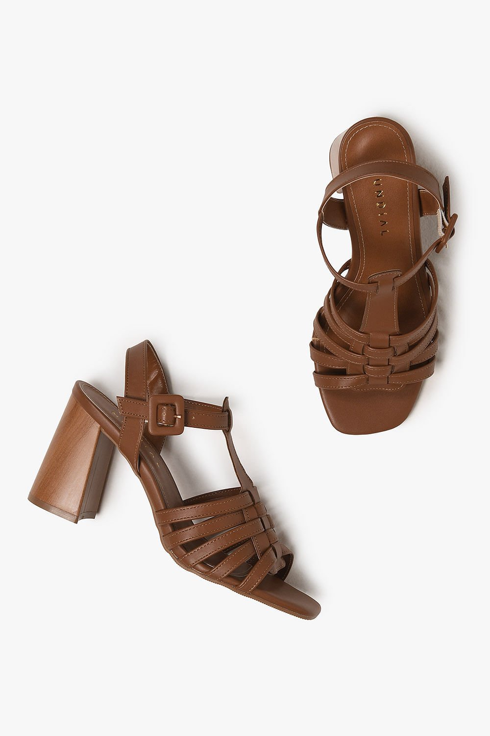 Sandália Feminina Salto Alto Mundial Helena Marrom 3