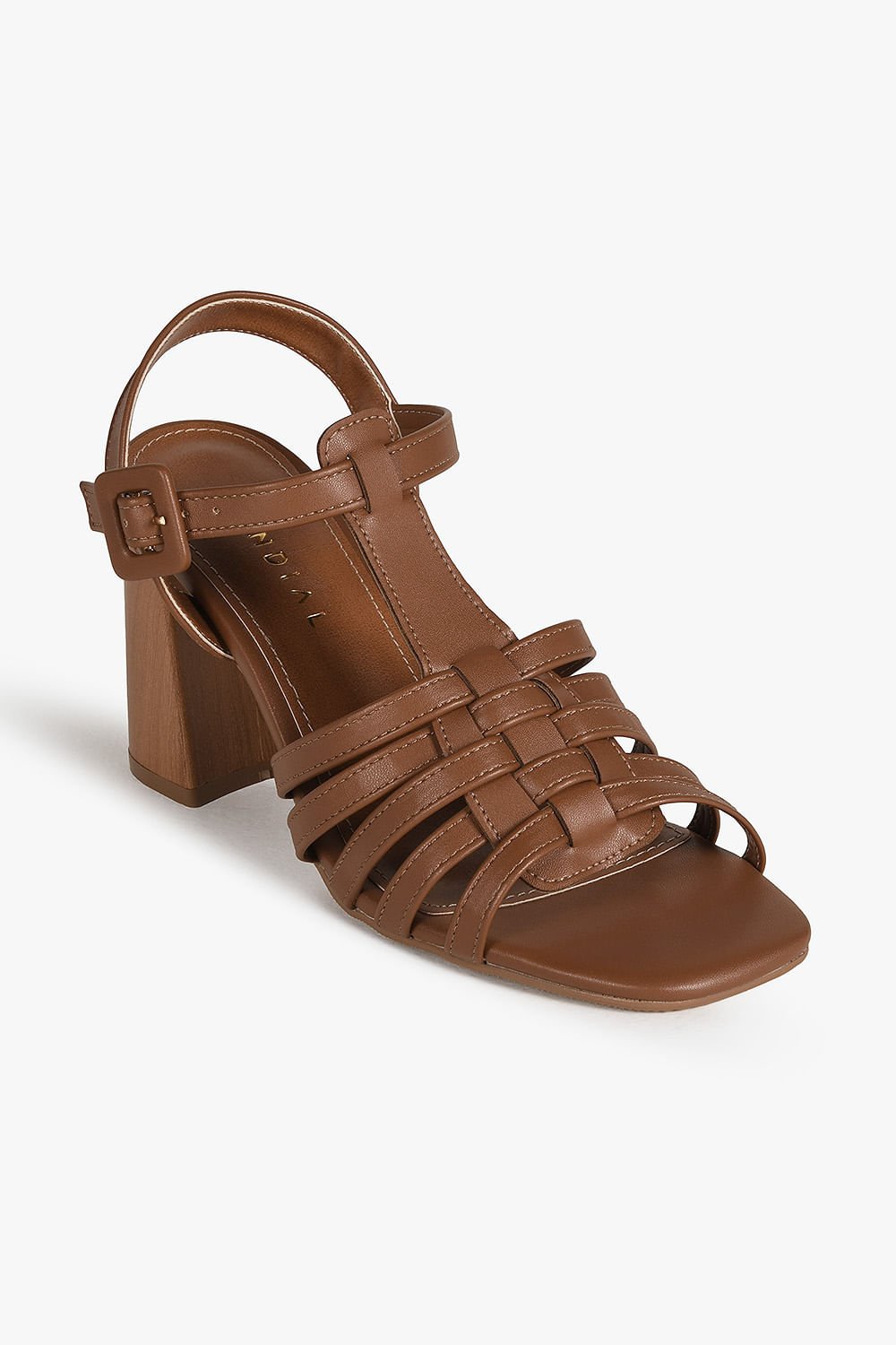 Sandália Feminina Salto Alto Mundial Helena Marrom 4