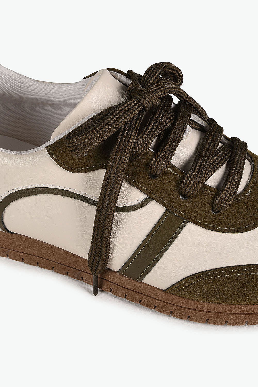 Tênis Feminino Casual Mundial Lorenza Branco/Marrom/Verde 2