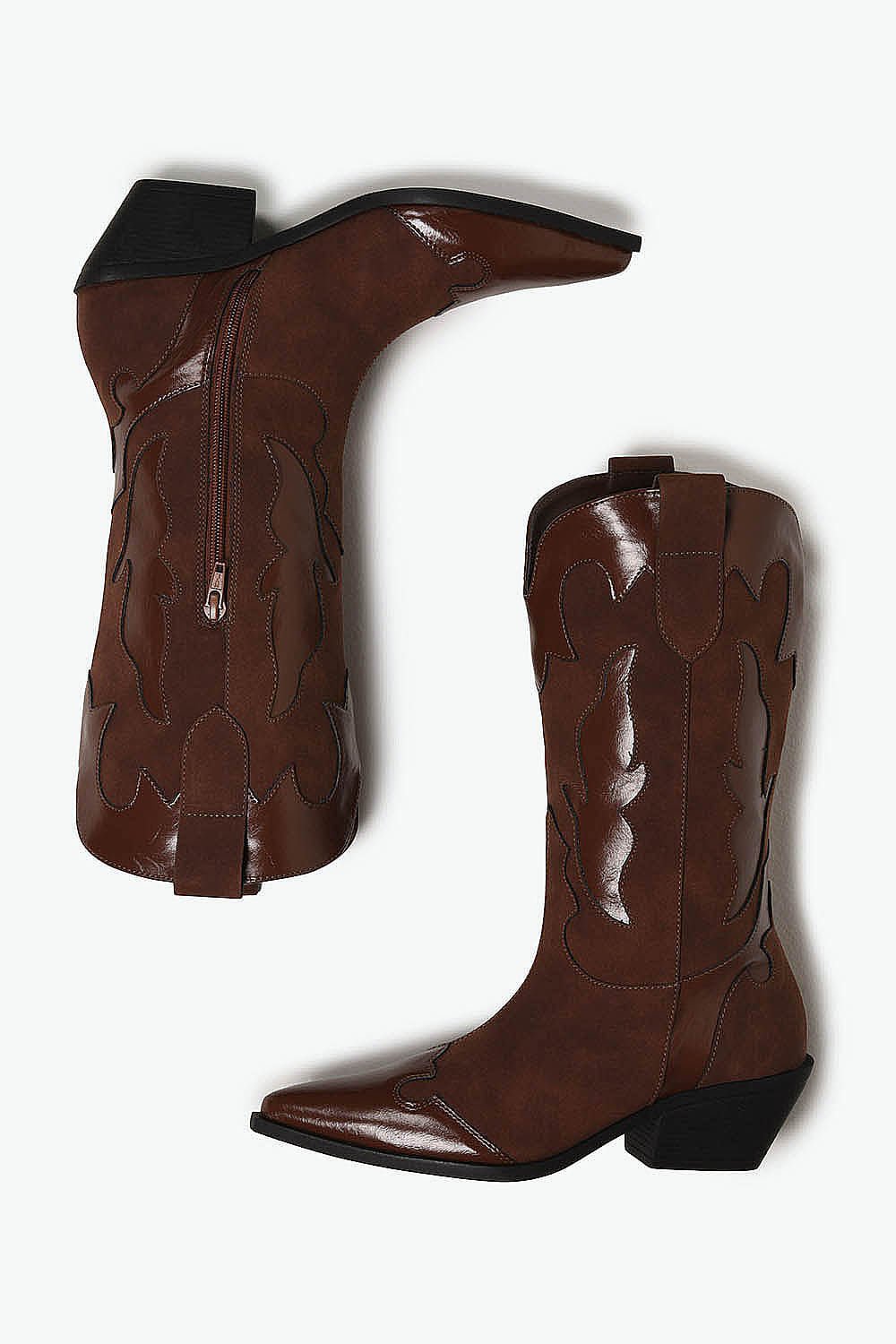 Bota Texana Feminina Cano Médio Mundial Lenice Marrom 3