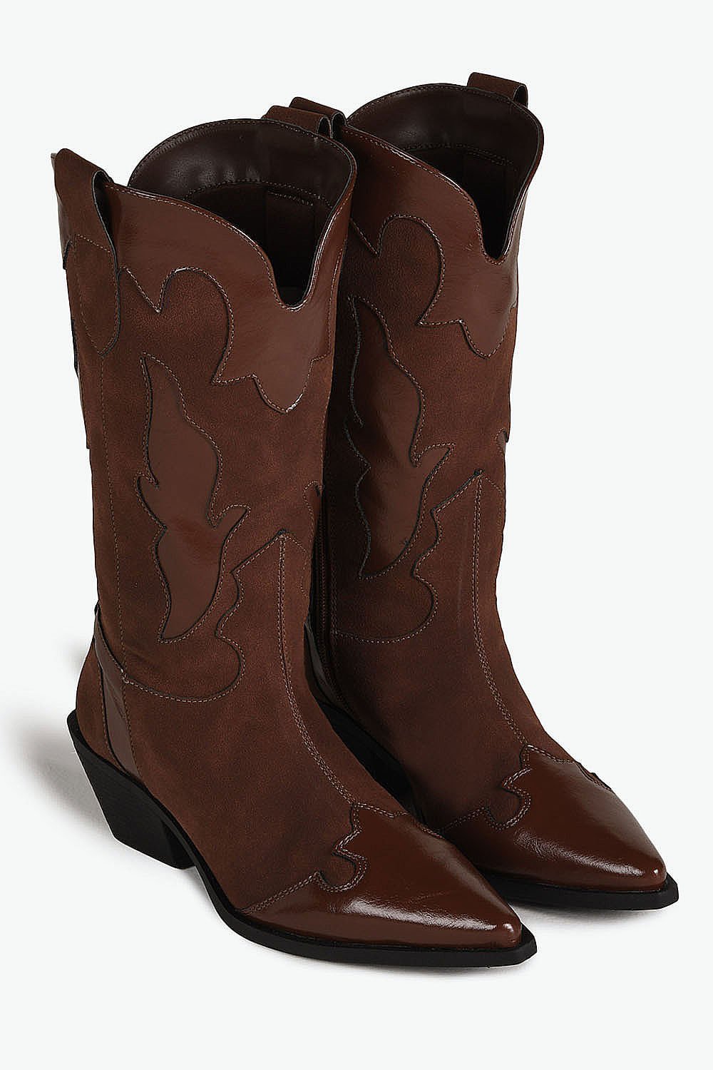 Bota Texana Feminina Cano Médio Mundial Lenice Marrom 4