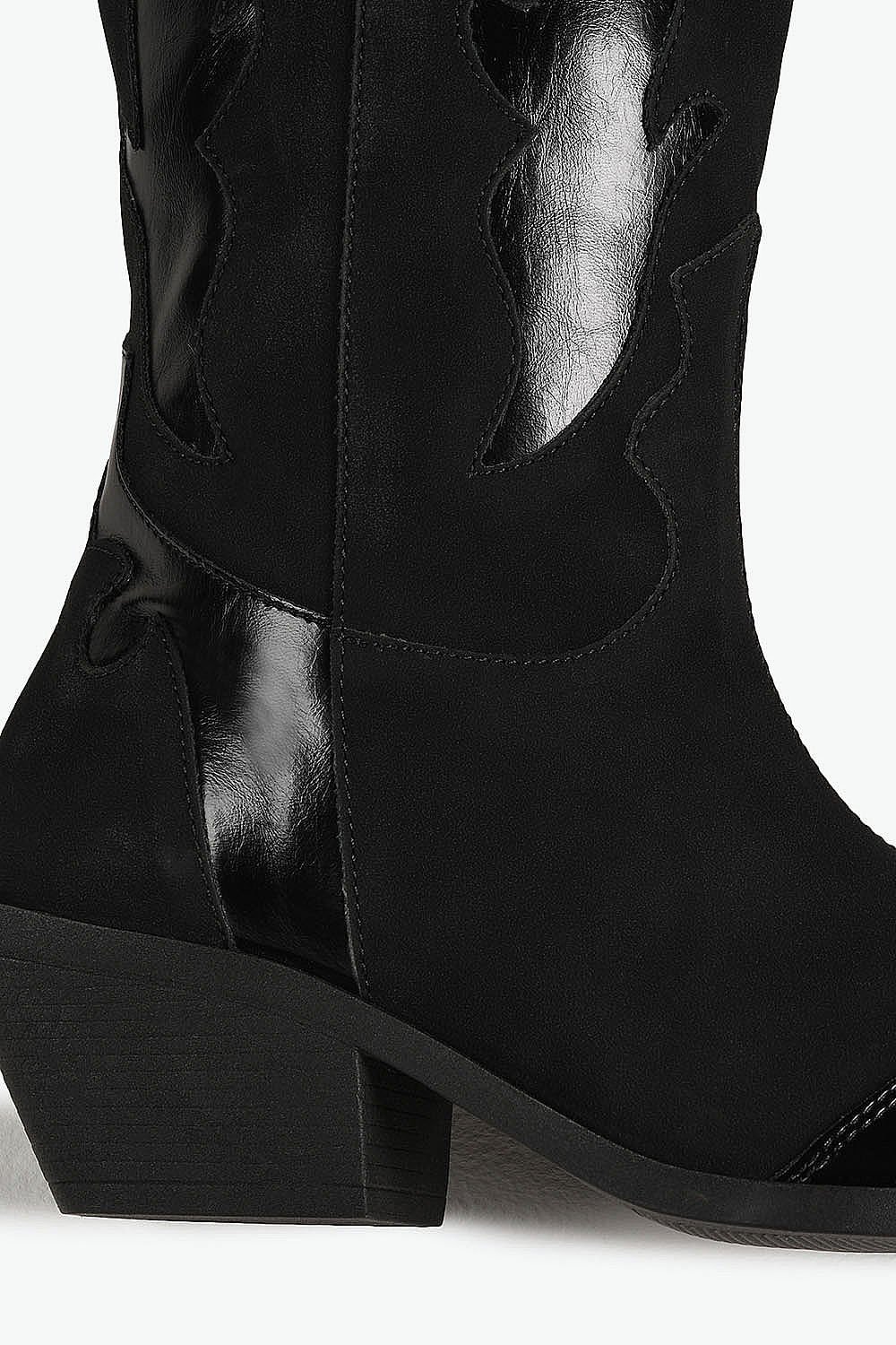 Bota Texana Feminina Cano Médio Mundial Lenice Preto 2