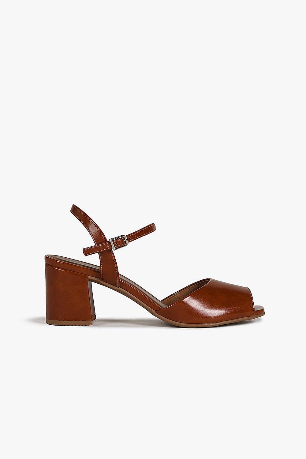 Sandália Feminina Salto Alto Mundial Rodineia Marrom 1