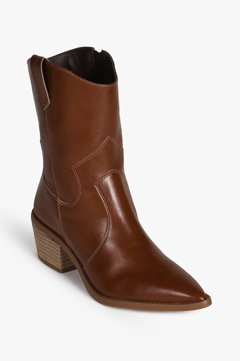 Bota Texana Feminina Cano Curto Mundial Janet Marrom 2