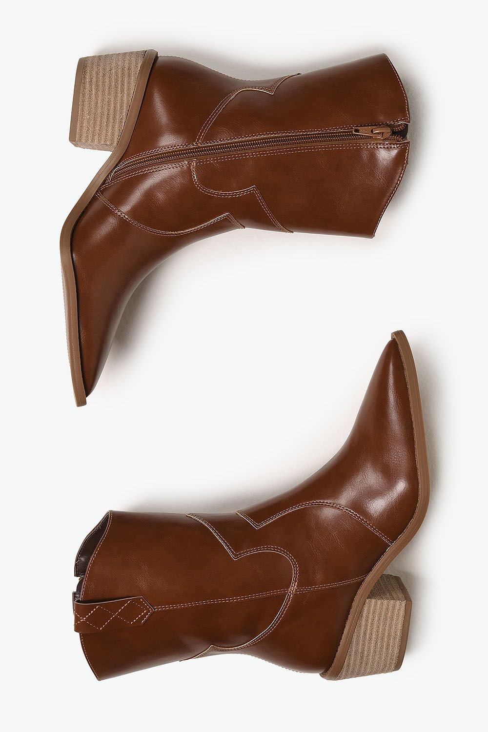 Bota Texana Feminina Cano Curto Mundial Janet Marrom 3