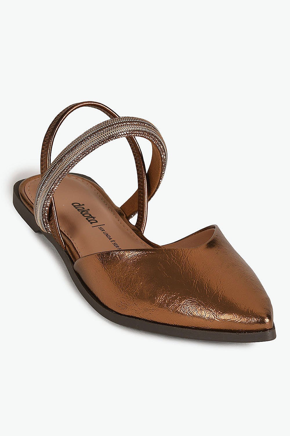 Sapatilha Feminina Slingback Dakota Girlene Dourado 4