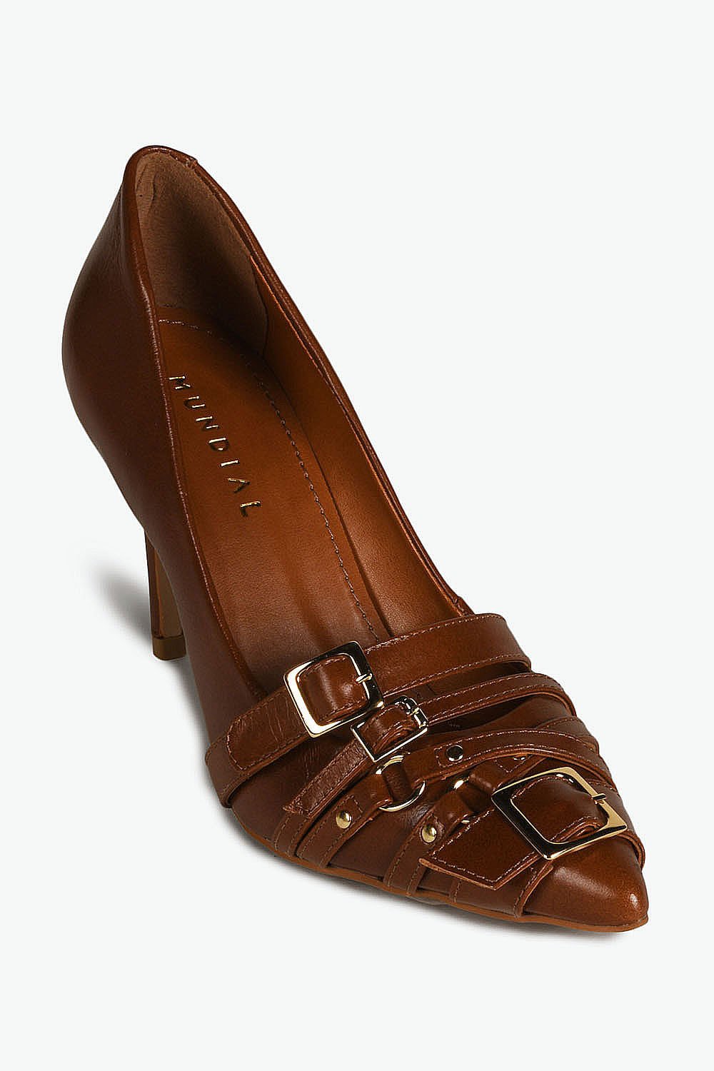 Scarpin Feminino Salto Alto Mundial Zaira Caramelo 4