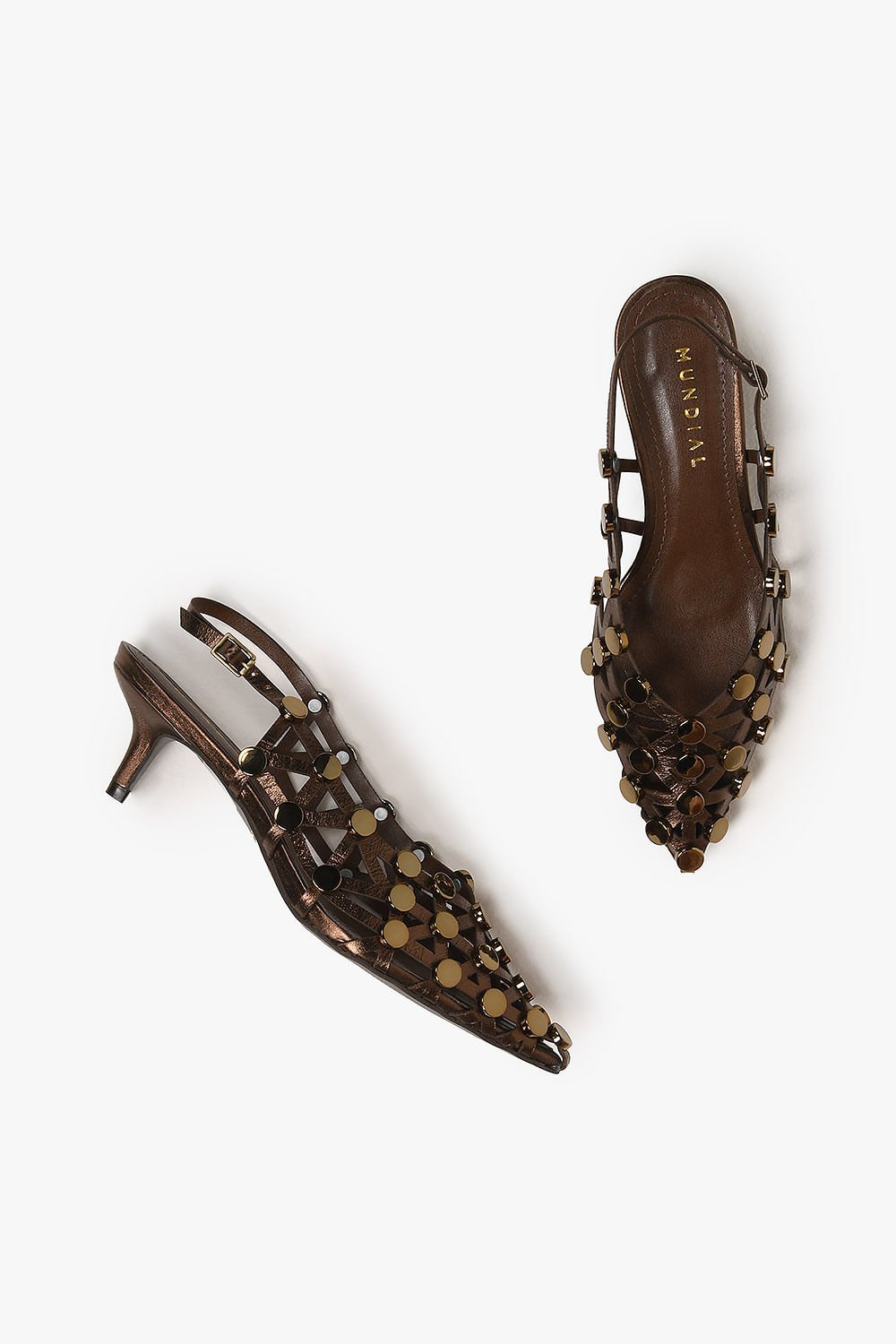 Scarpin Feminino Slingback Mundial Eloah Café 3