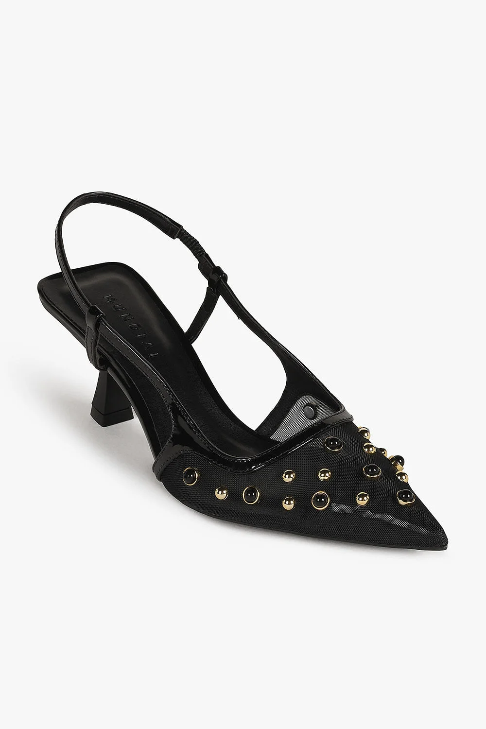 Sapato Feminino Slingback Salto Alto Mundial Geovanna Preto 4