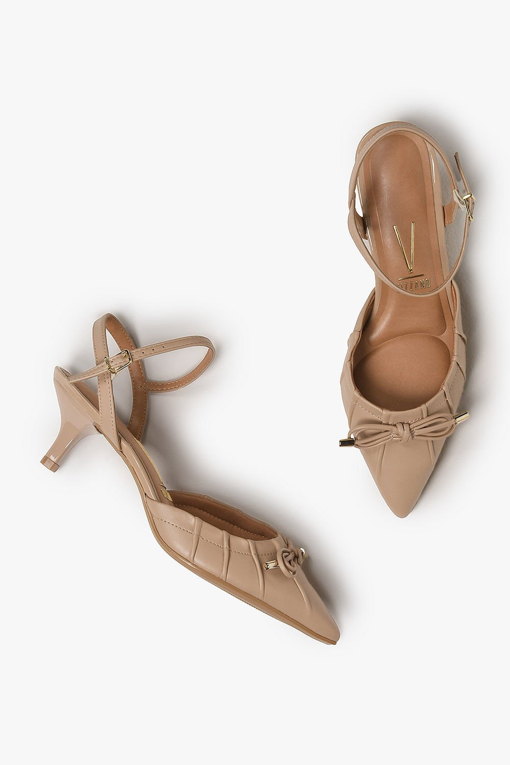Scarpin Feminino Slingback Vizzano Leonor Bege 3