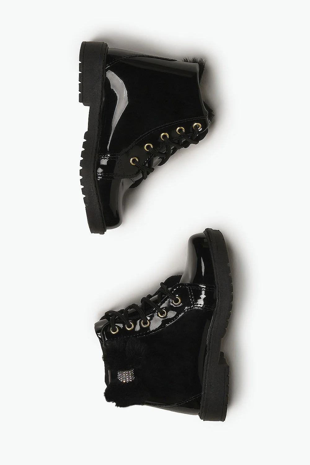 Bota Baby Infantil Coturno Cano Curto Doce Menina Luara Preto 3