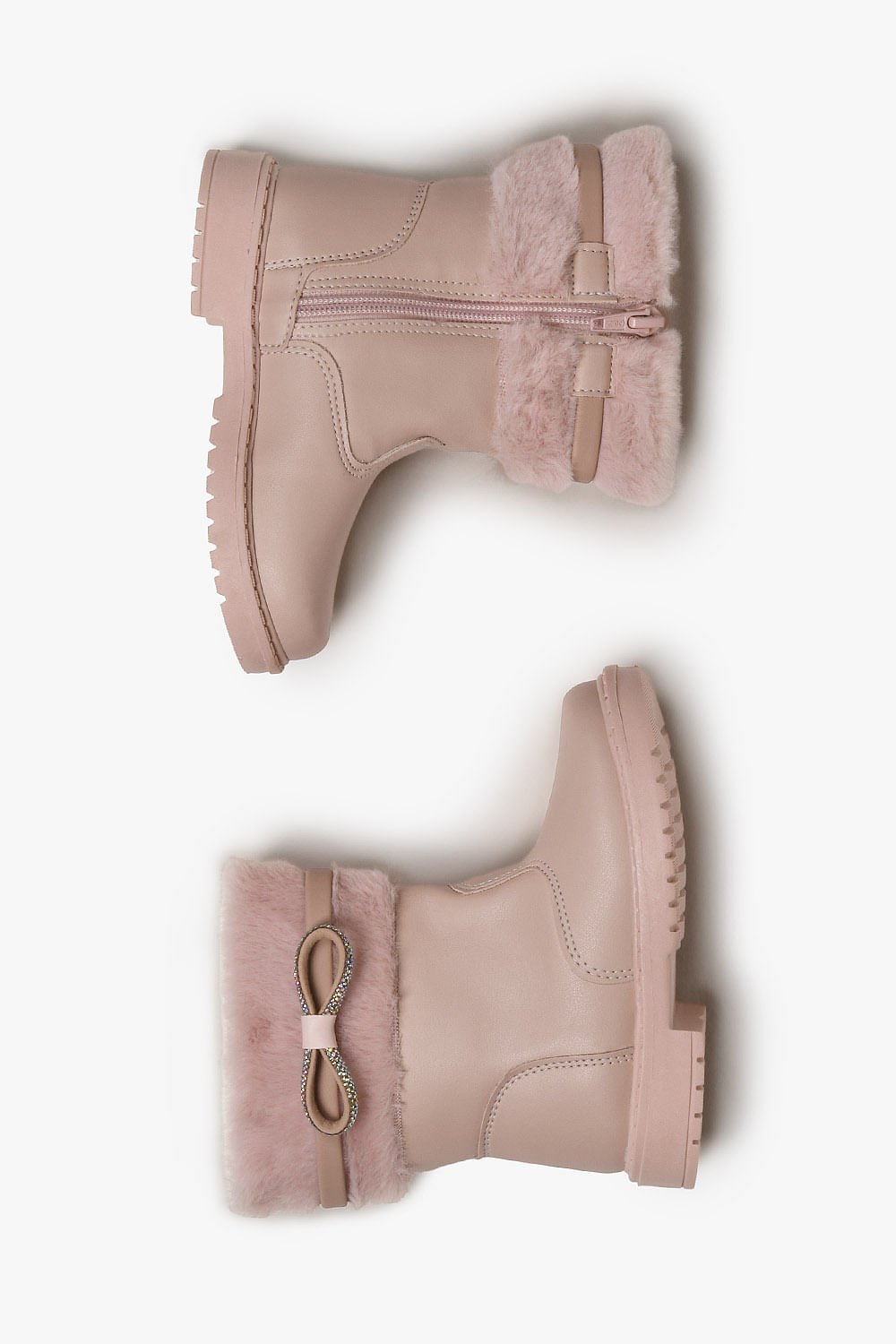 Bota Baby Infantil Cano Curto Doce Menina Aurora Rosa 3