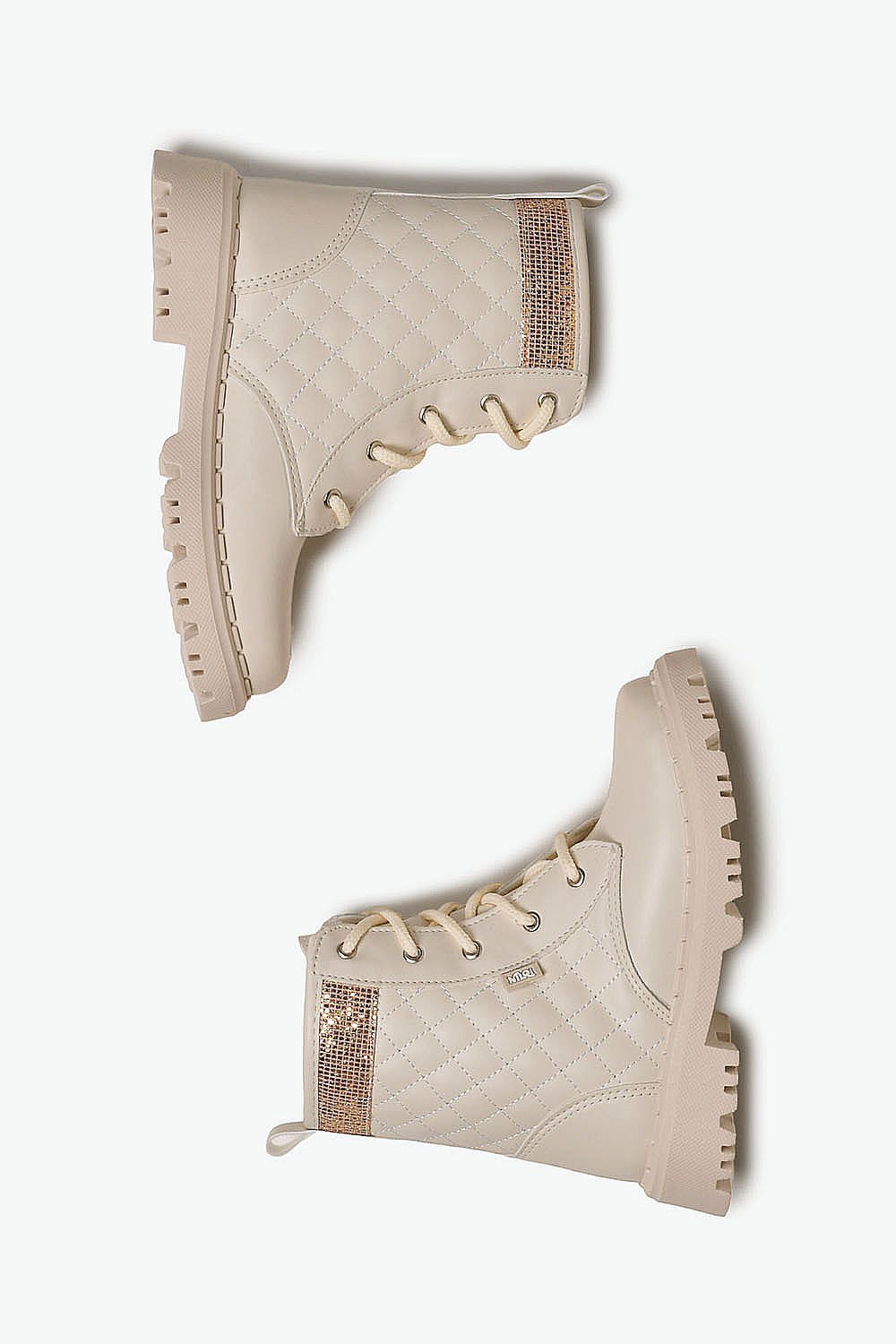 Bota Infantil Coturno Cano Curto Nilqi Teen Clara Off White 3