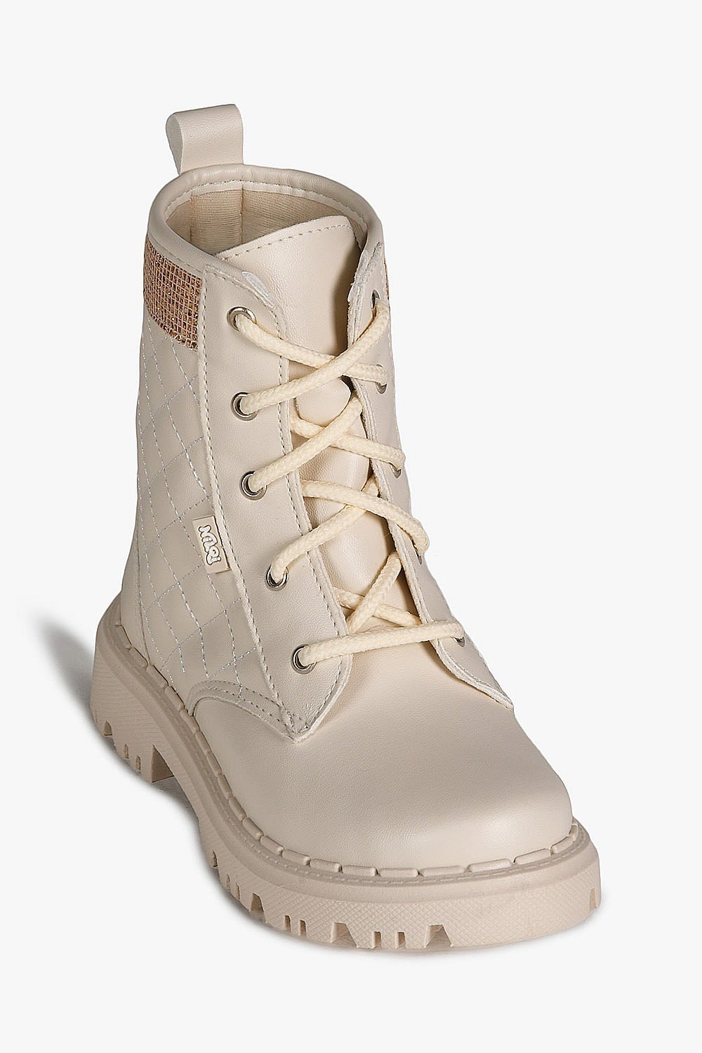 Bota Infantil Coturno Cano Curto Nilqi Teen Clara Off White 4