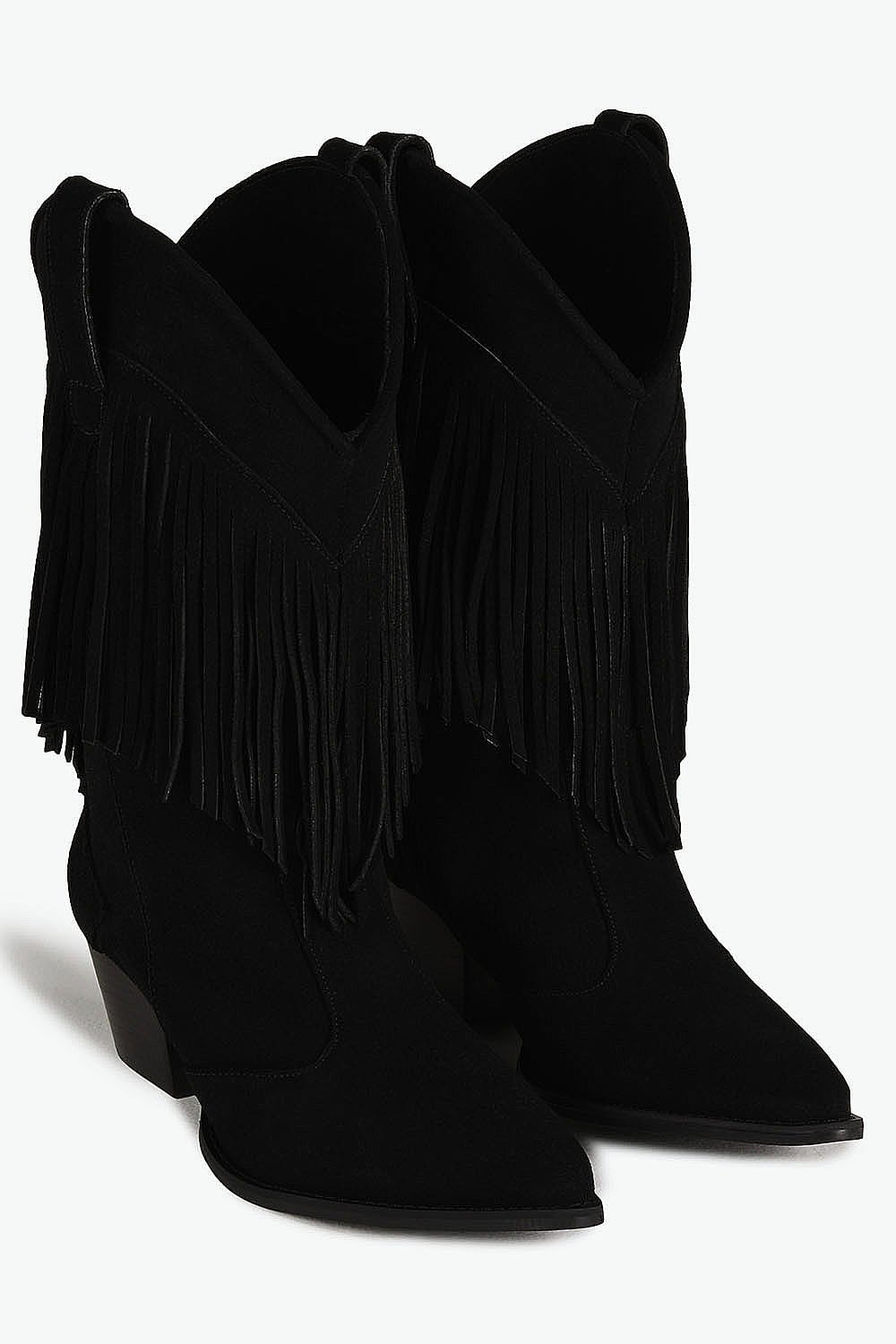 Bota Texana Feminina Cano Longo Mundial Kedie Preto 2