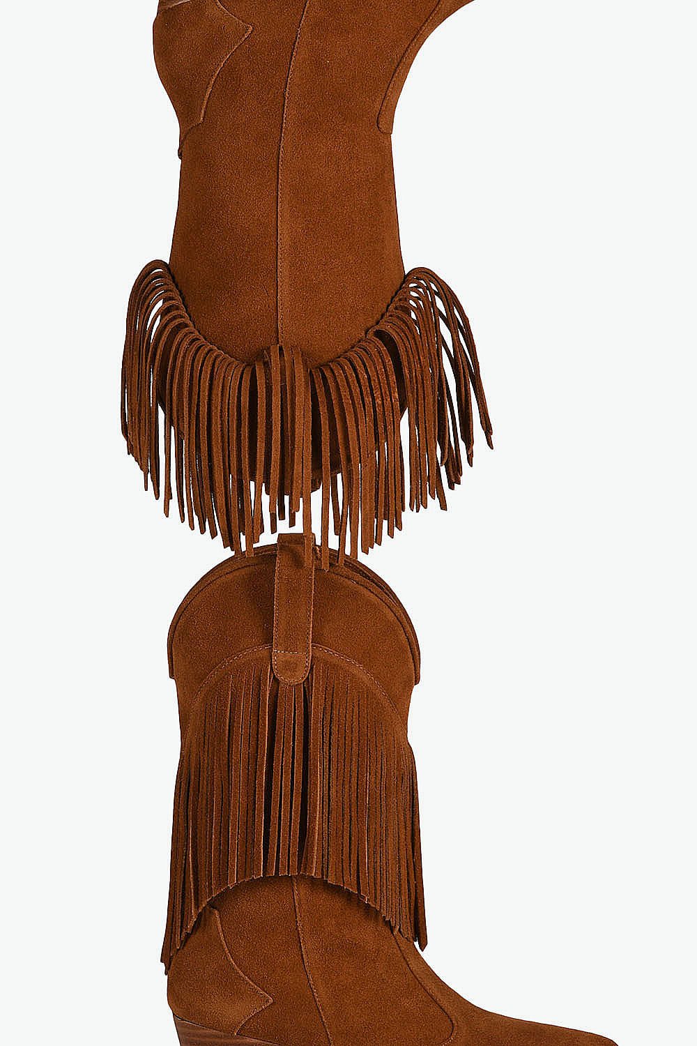 Bota Texana Feminina Cano Longo Mundial Kedie Caramelo 4