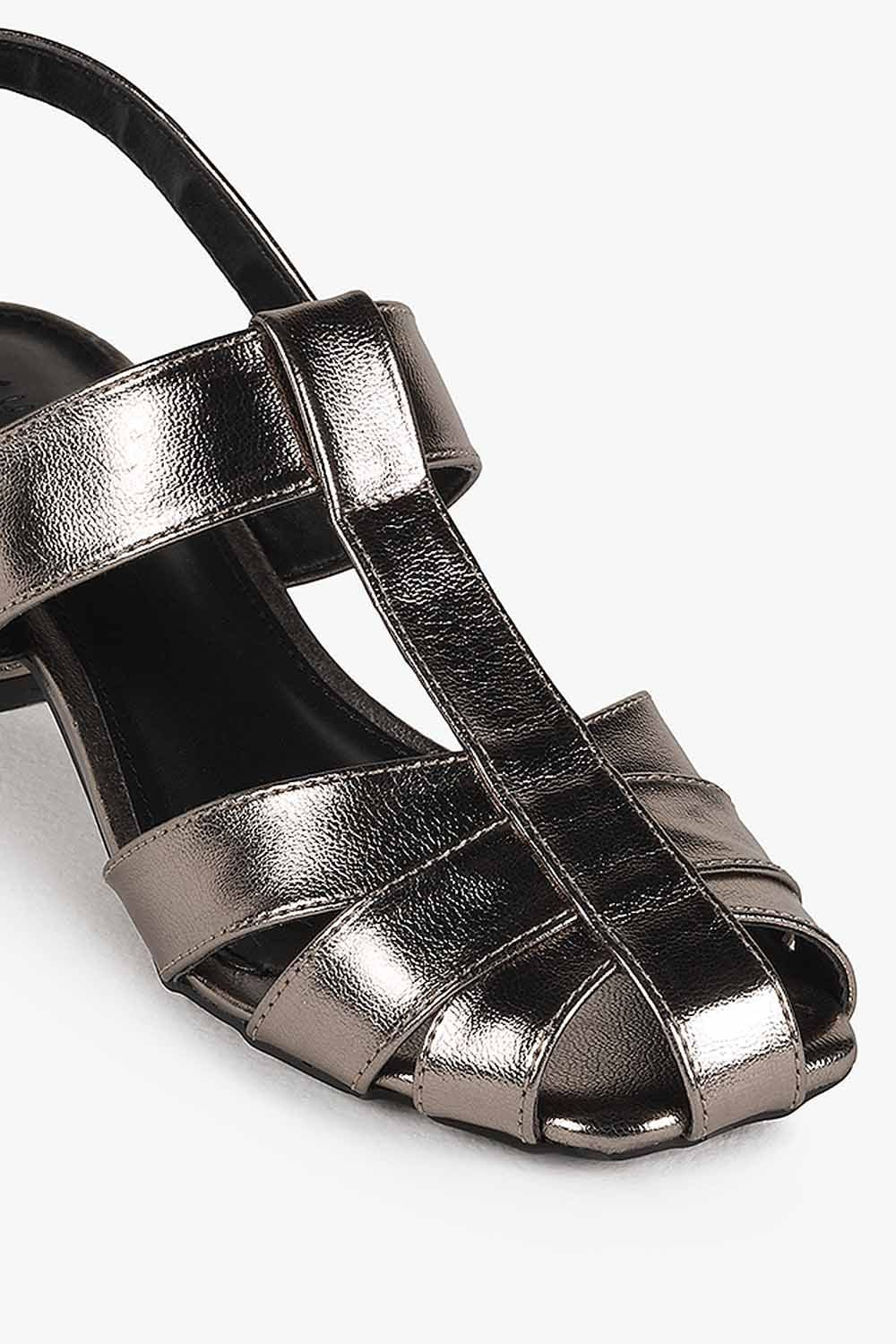 Sandália Feminina Salto Médio Mundial Holy Prata Velho 2