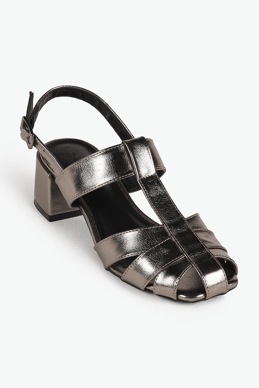 Sandália Feminina Salto Médio Mundial Holy Prata Velho 4