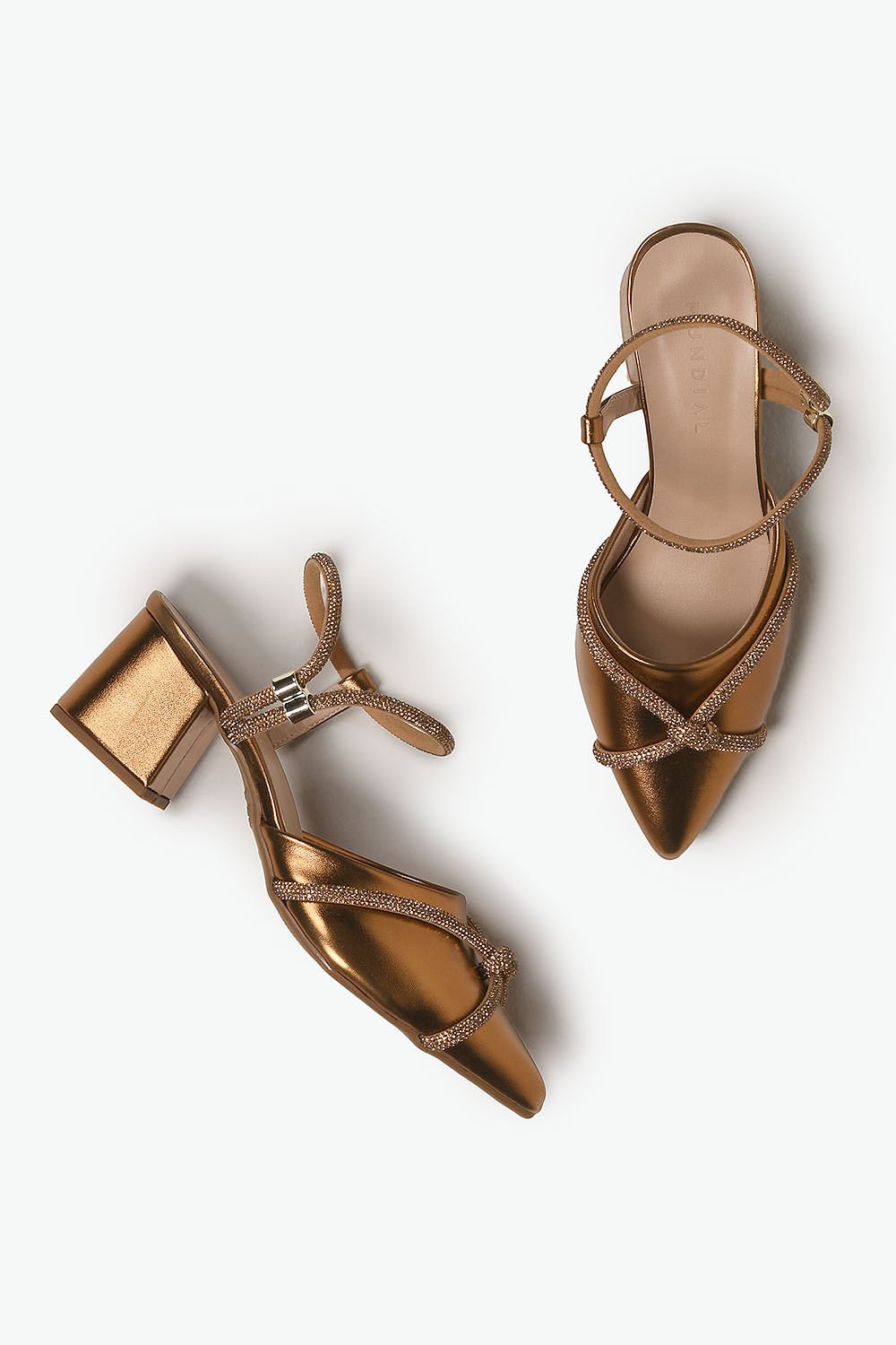 Sapato Feminino Slingback Salto Médio Mundial Laise Bronze 3