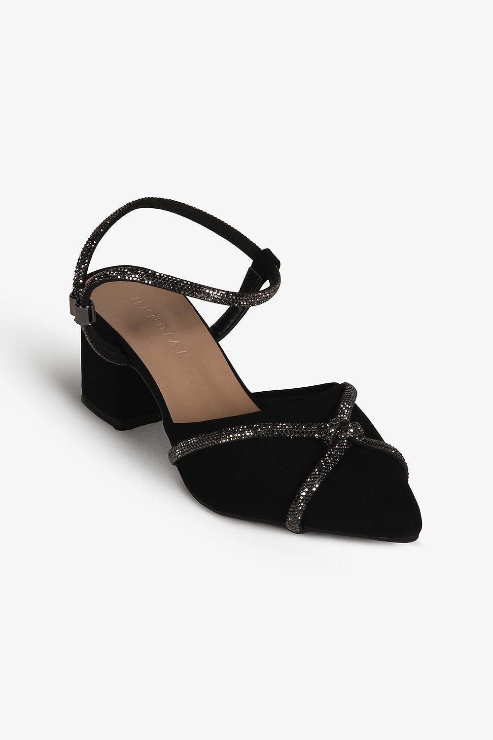 Sapato Feminino Slingback Salto Médio Mundial Laise Preto 4