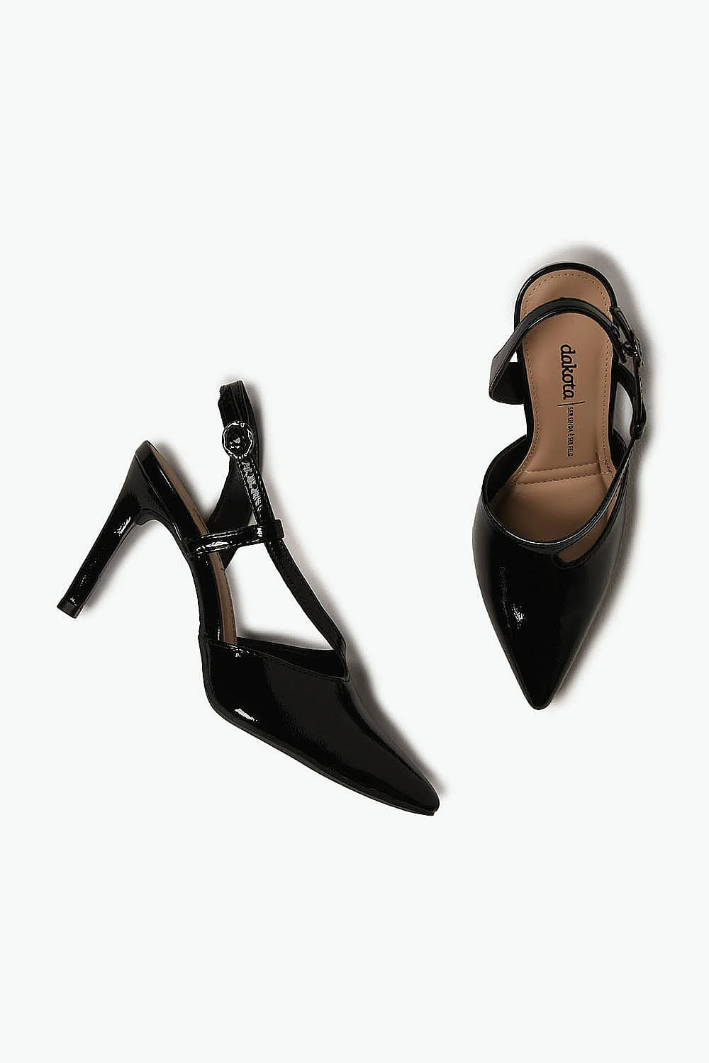 Scarpin Feminino Slingback Salto Alto Dakota Elen Preto 3