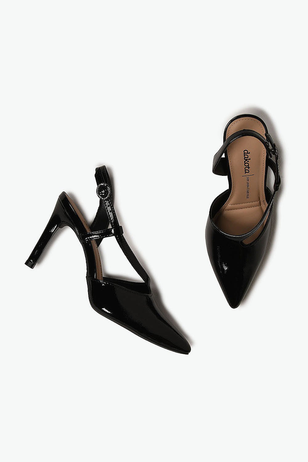 Scarpin Feminino Slingback Salto Alto Dakota Elen Preto 3