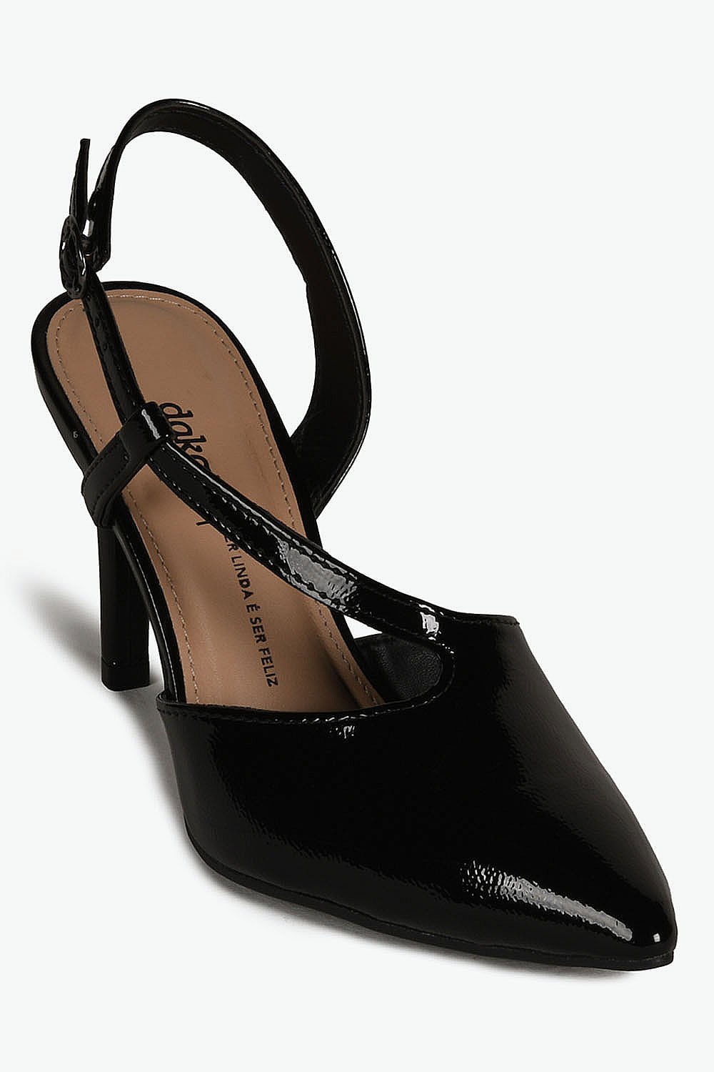 Scarpin Feminino Slingback Salto Alto Dakota Elen Preto 4