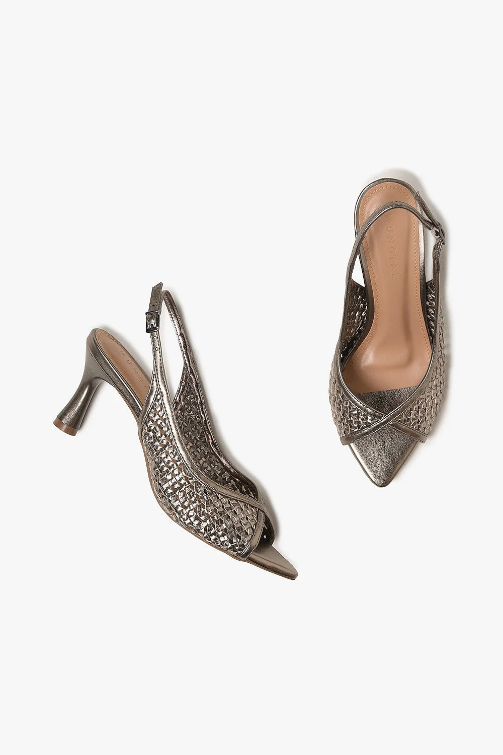 Sandália Feminina Salto Médio Mundial Mariza Prata Velho 3