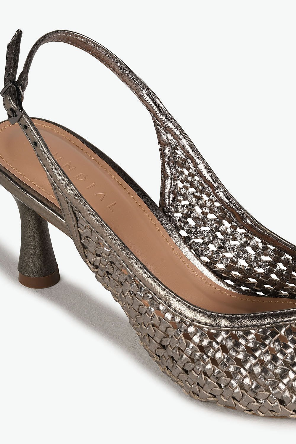 Sandália Feminina Salto Médio Mundial Mariza Prata Velho 2