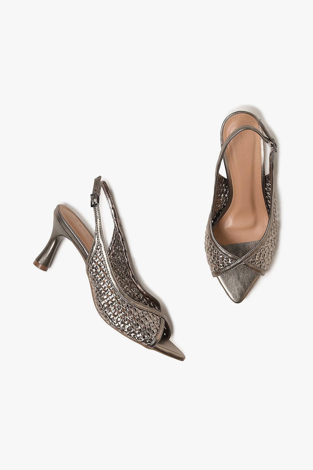 Sandália Feminina Salto Médio Mundial Mariza Prata Velho 3