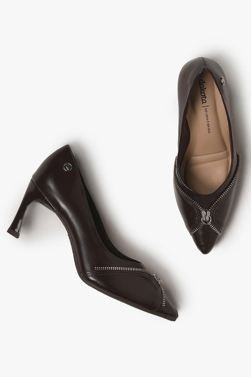 Scarpin Feminino Salto alto Dakota Leide Café 3