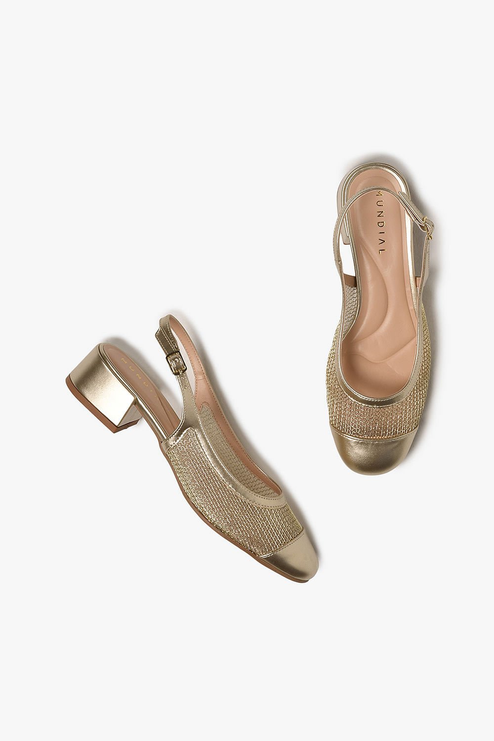 Sapato Feminino Slingback Salto Baixo Mundial Ludmila Dourado 3