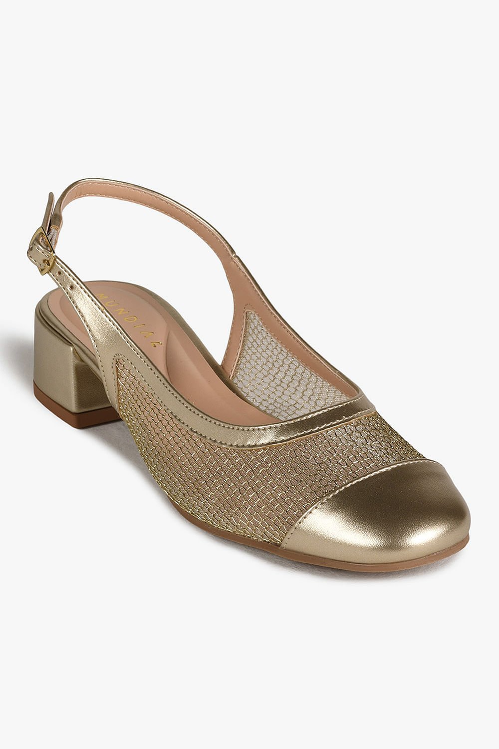 Sapato Feminino Slingback Salto Baixo Mundial Ludmila Dourado 4