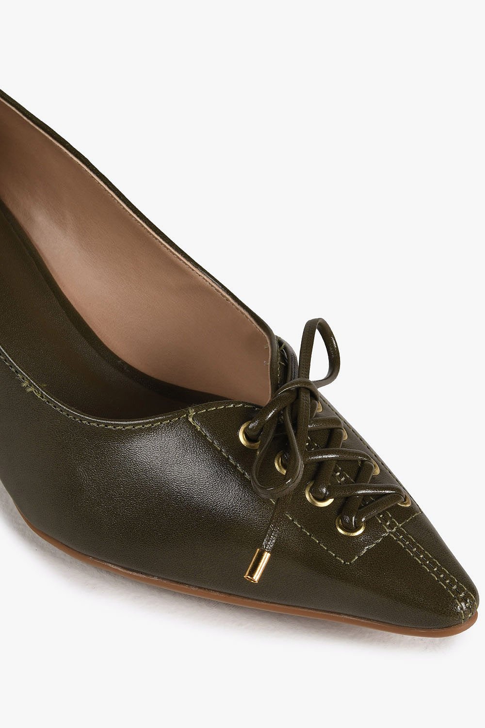 Scarpin Feminino Salto Baixo Mundial Elisabeth Verde 2