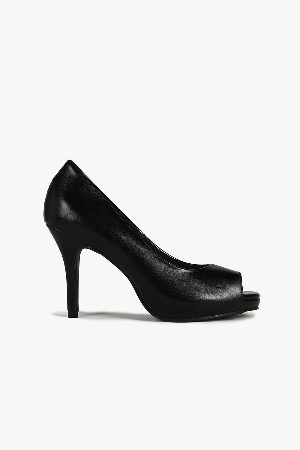 Sapato Feminino Peep Toe Salto Alto Mundial Luiza Preto 1