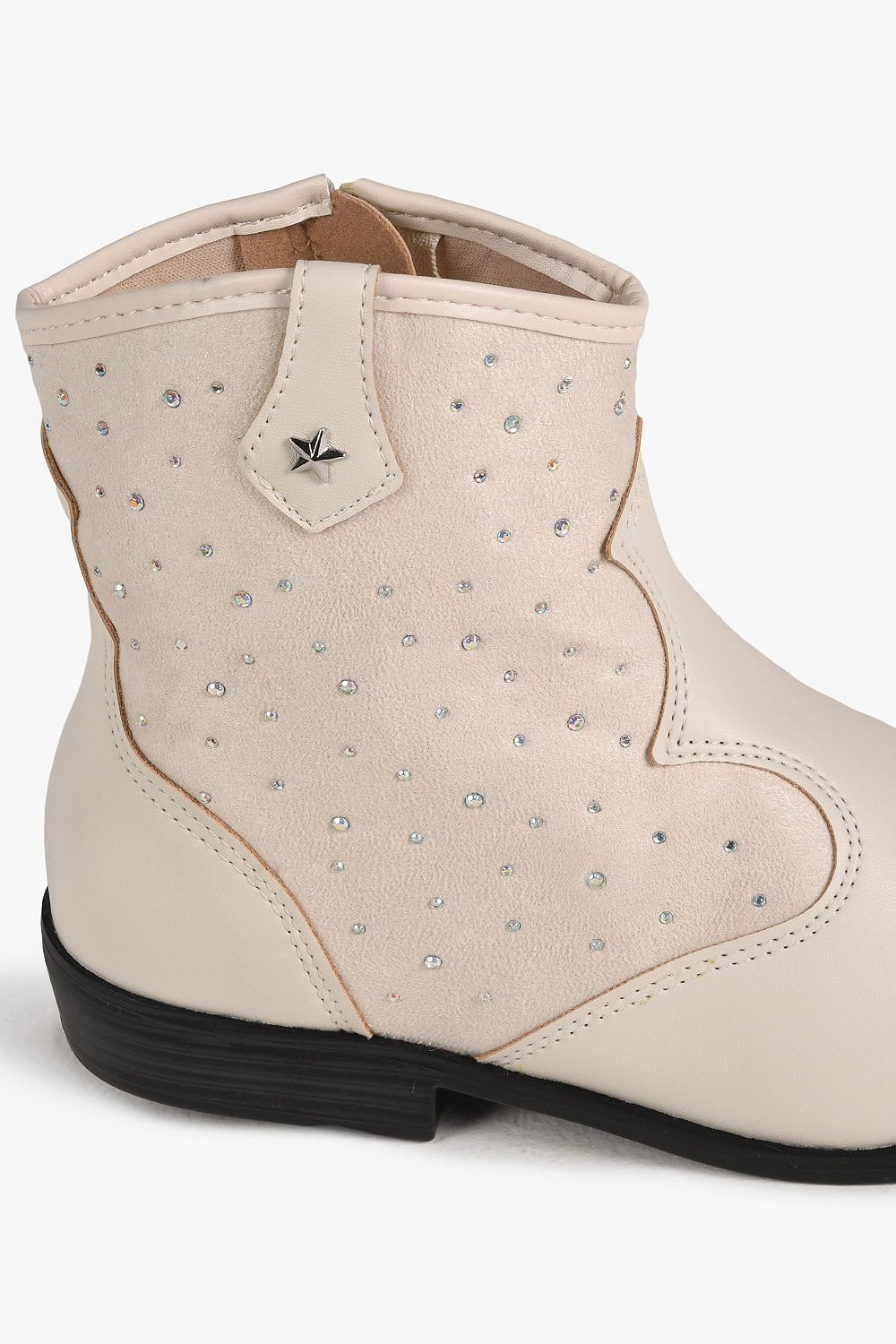 Bota Infantil Texana Cano Baixo Molekinha Libna Branco 2