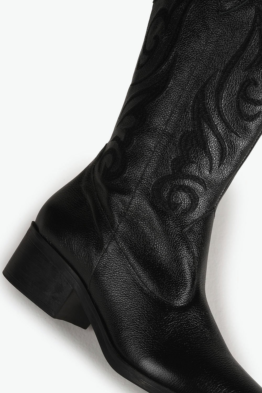 Bota Texana Feminina Cano Médio Mundial Thaila Preto 3