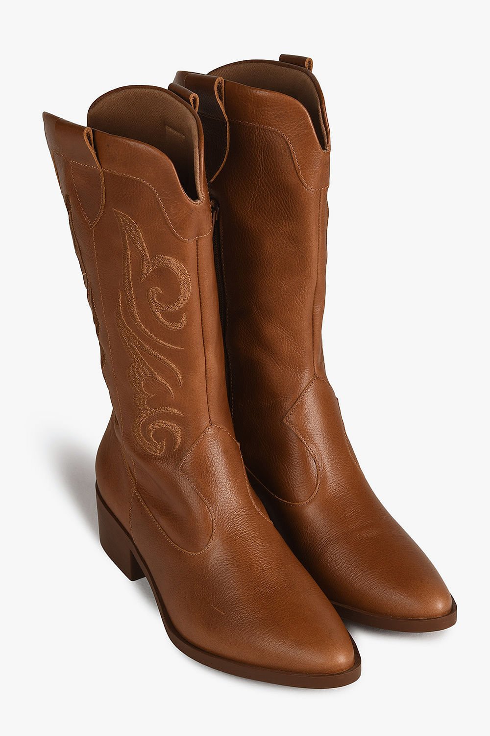 Bota Texana Feminina Cano Médio Mundial Thaila Caramelo 4