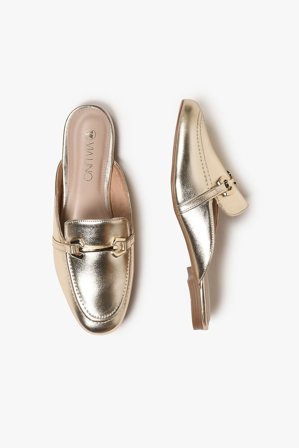 Mule Feminino Via Uno Luizza Dourado 3